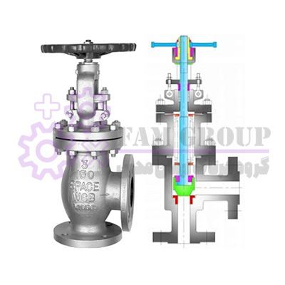 گلوب ولو از نوع زاویه ای یا انگل (Angel Type Globe Valve)